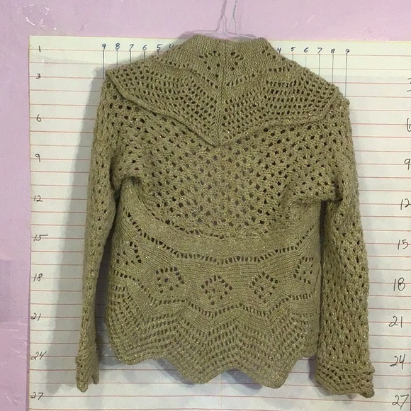 BERRITTI ... Beautiful women’s open front sweater  sz M  tan ... bolero style - Picture 2 of 5